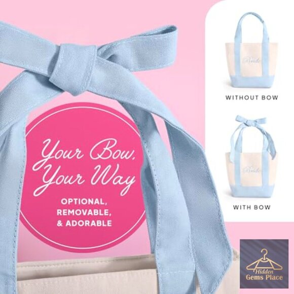 Amazon.com: Sunnymove Bride Canvas Tote Bag Bridal Shower  Canvas Bride Tote Bag with Removable Bow, Bridal Shower Gift